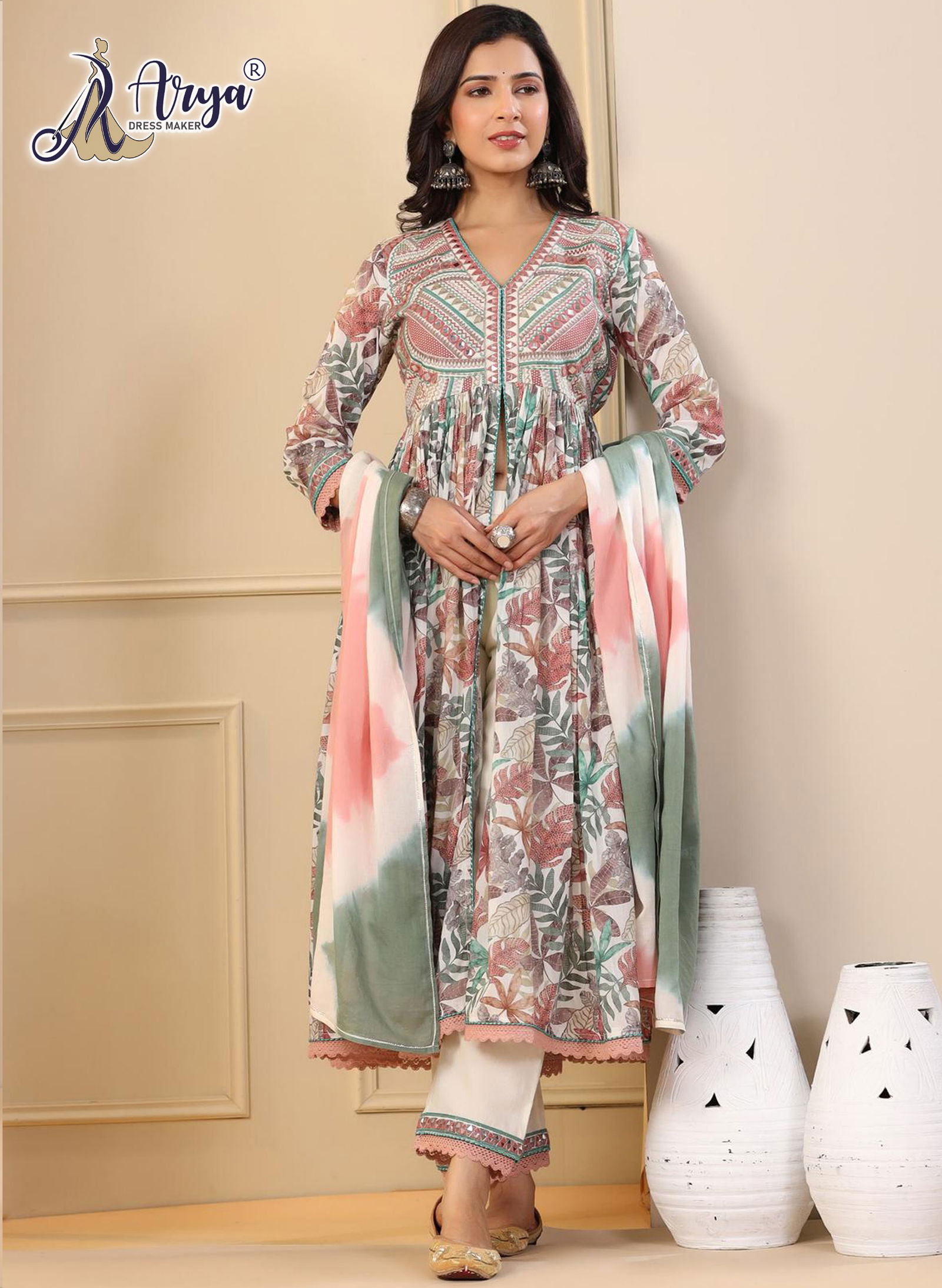Riwaz By Arya Muslin Printed Kurti With Bottom Catalog